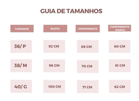 Tabela de medidas