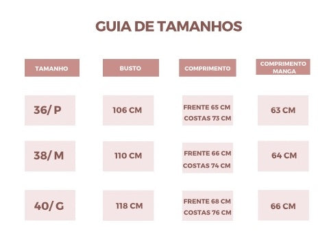 Tabela de medidas