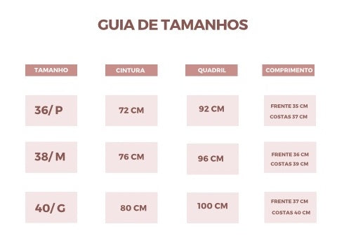 Tabela de medidas